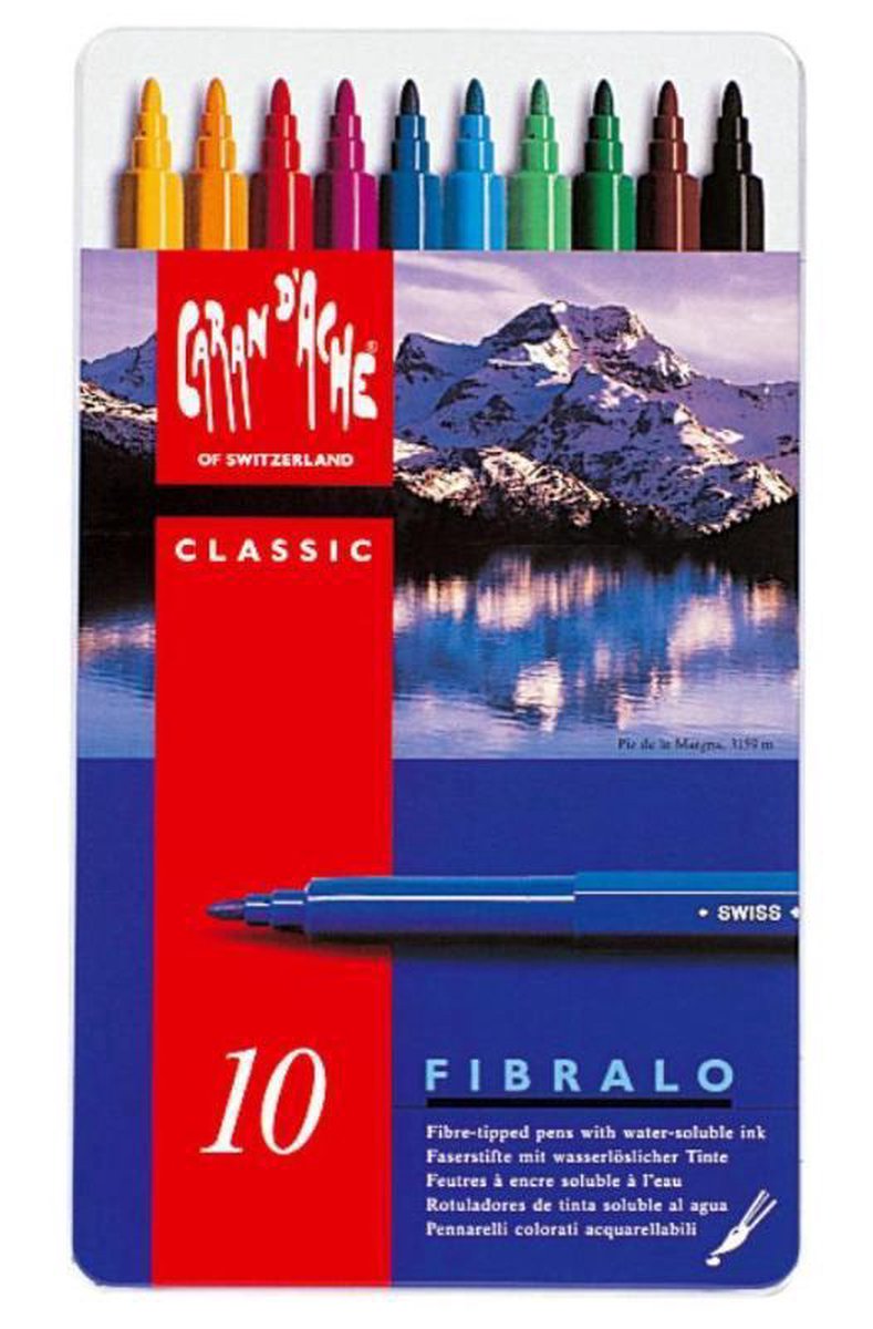 FIBRALO STIFTEN, Metalen doos, 10 kleuren